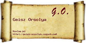 Geisz Orsolya névjegykártya